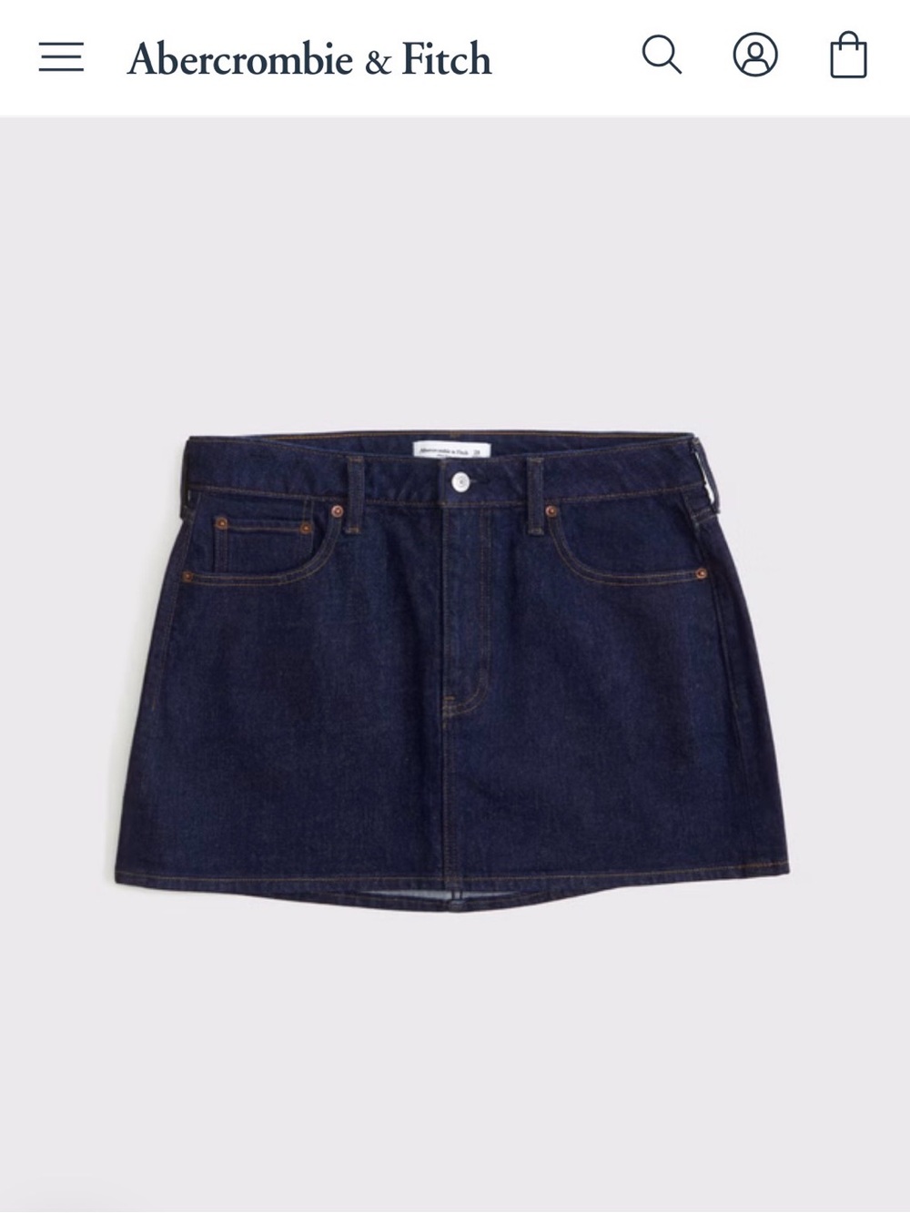 Abercrombie & Fitch Navy Denim Curve Love Plus Size Skirt